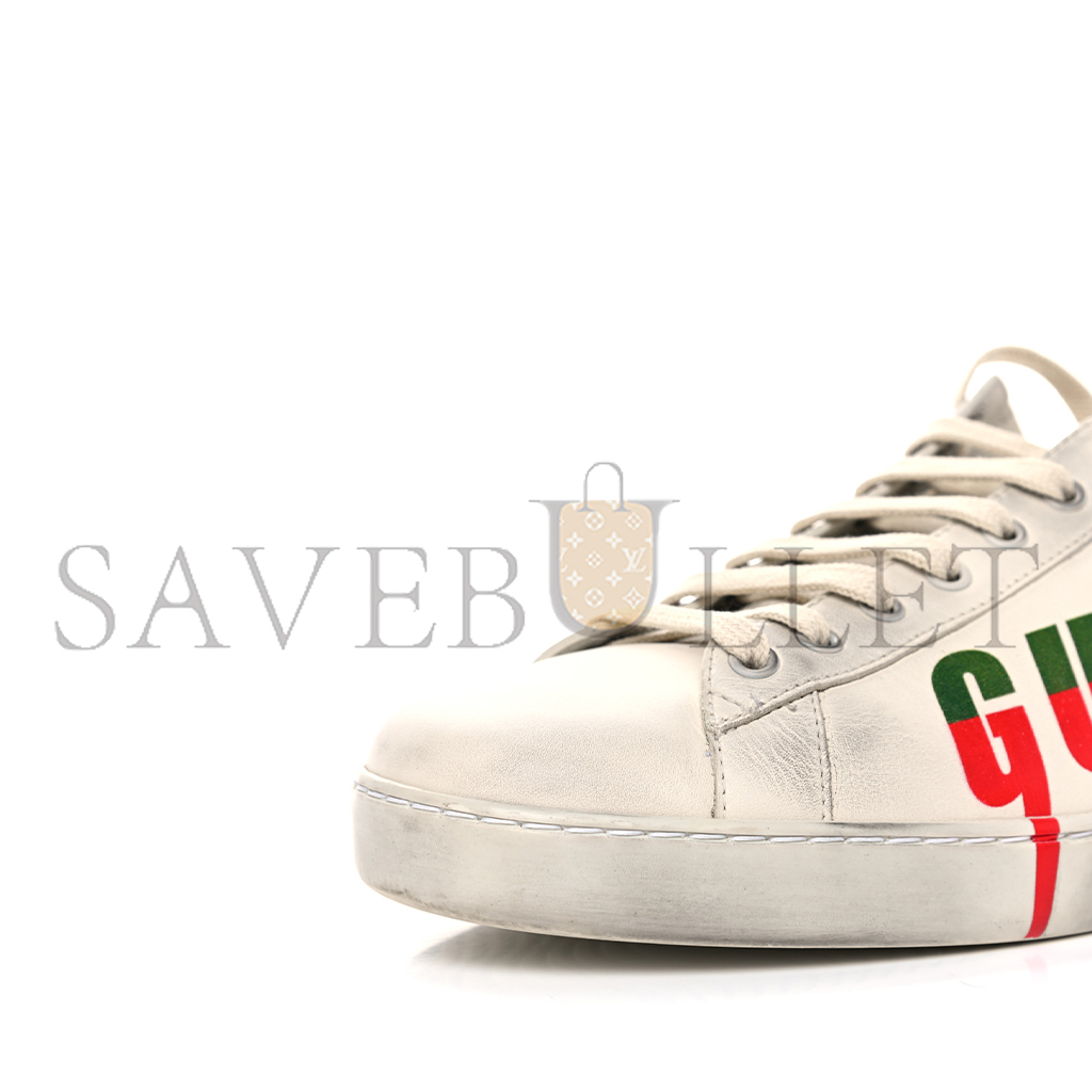 GUCCI DISTRESSED CALFSKIN MENS ACE BLADE SNEAKERS 11 923484